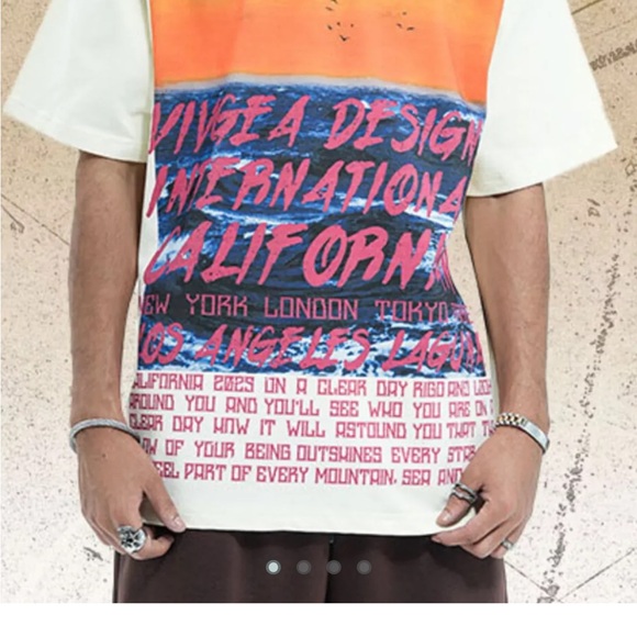 Graphic Print Men's T-Shirt - Multicolor